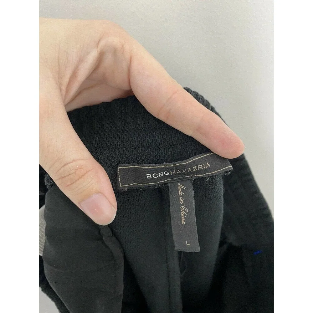 BCBG MAX AZRIA BLACK WILSON PULL ON TROUSER Pockets SIZE Large D4 - Picture 3 of 5